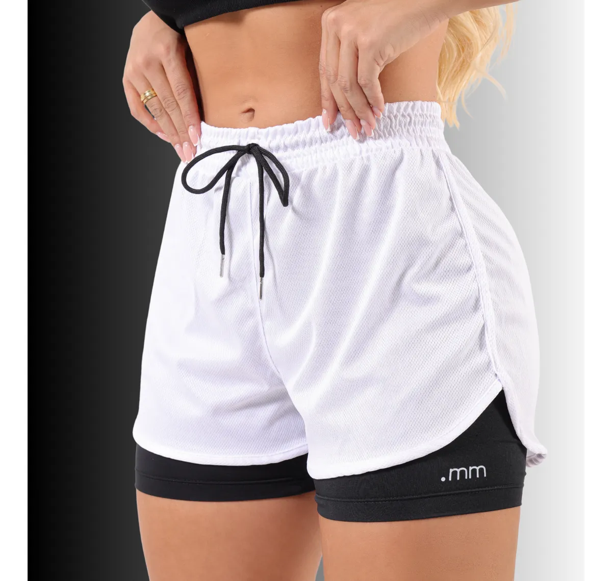 Short Duplo de Compressão Feminino Fitness para Academia e Treino