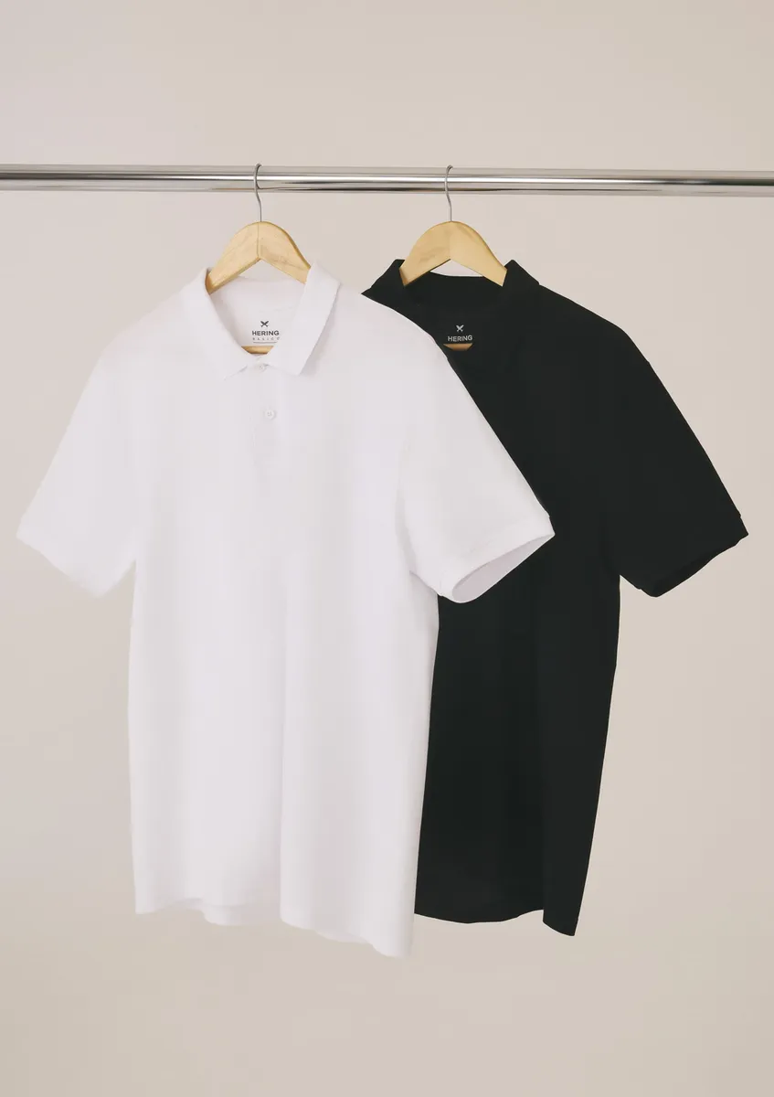 Kit com 2 Camisas Polo Masculinas Básicas Hering Confortáveis e Casuais