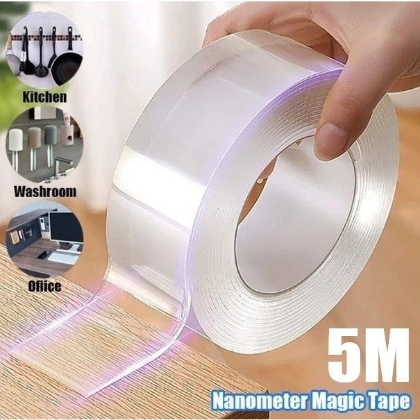 Fita Dupla Face Nano Gel Extra Forte Transparente – Adesivo Multiuso para Parede, Móveis e Portas