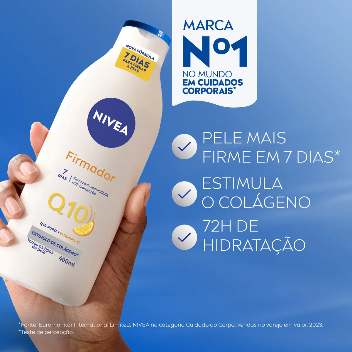 NIVEA Loção Hidratante Firmador Q10 + Vitamina C 400ml para o Corpo – Firmeza e Elasticidade da Pele