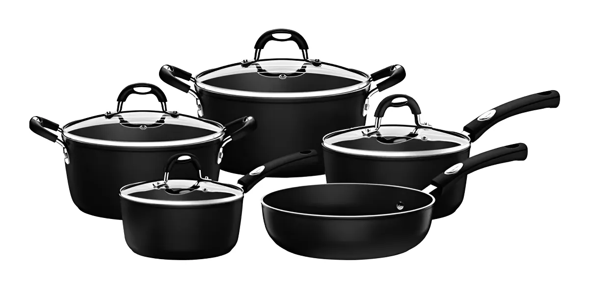 Jogo de Panelas Tramontina Mônaco 5 Peças Alumínio com Revestimento Starflon Premium Preto