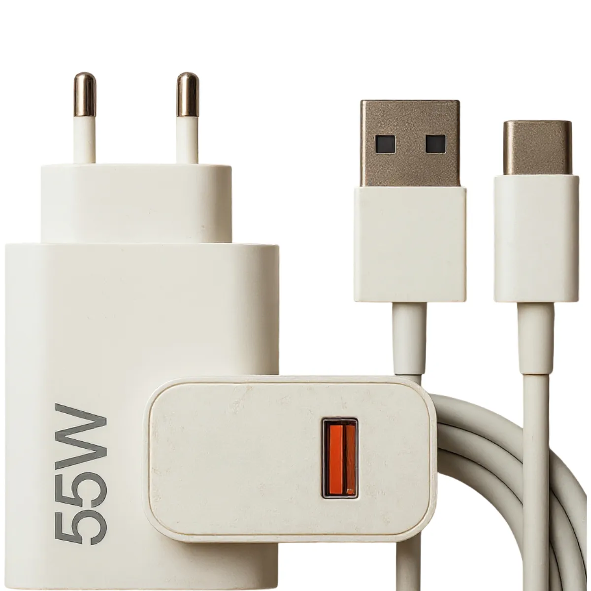 Carregador Turbo USB-C 55W com Cabo Tipo C (Carregamento Rápido)