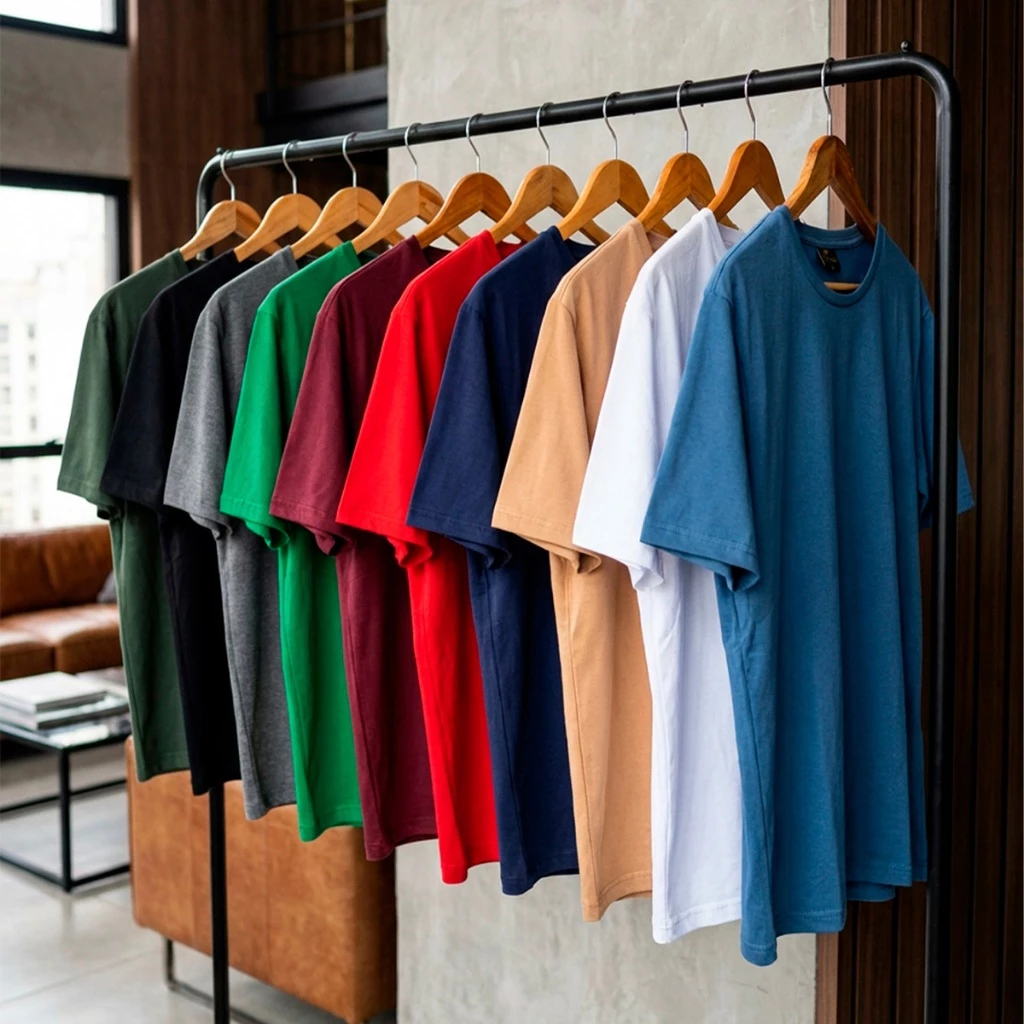 Kit Camisetas Básicas Masculinas 100% Algodão (4 a 10 Unidades)