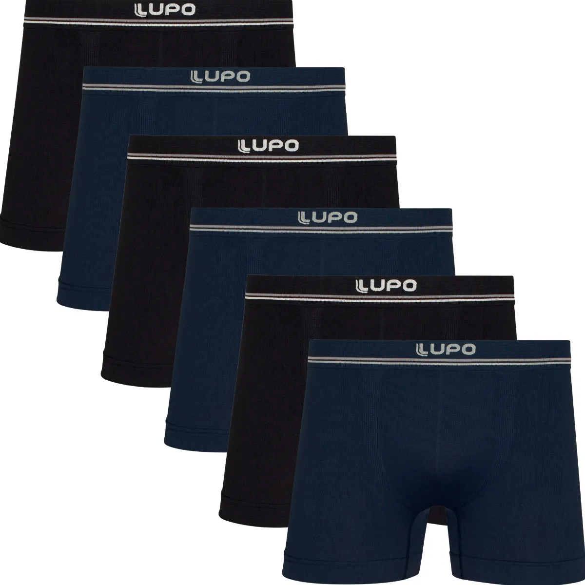 Kit 6 Cuecas Lupo Boxer Sem Costura Basic Microfibra Conforto